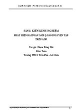 Sáng kiến kinh nghiệm - Phát hiện bài toán mới qua giờ luyện tập trên lớp
